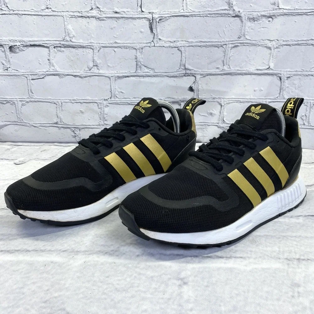 Adidas Originals Multix J Athletic Shoes Men's Size 7 Black Gold Metallic Q47130